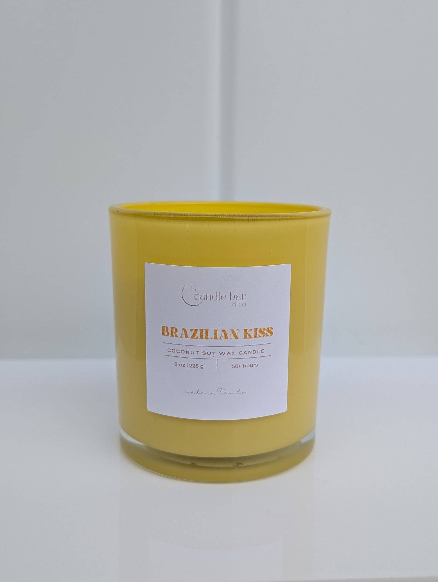 Pistachio and salted caramel scented candle in coconut soy wax
