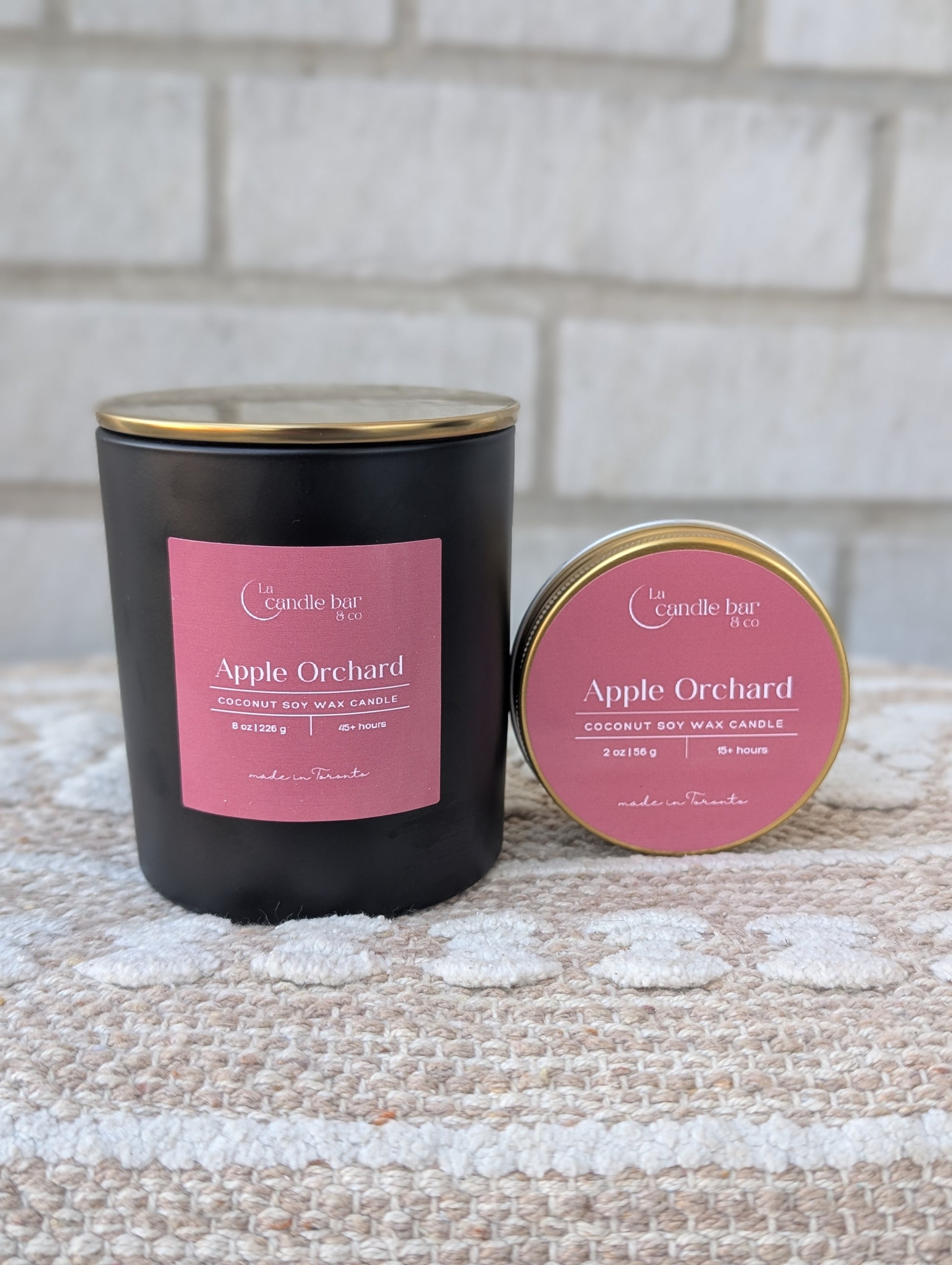 Apple Orchid coconut soy wooden wick candle in glass jar — vegan, hand-poured in Toronto
